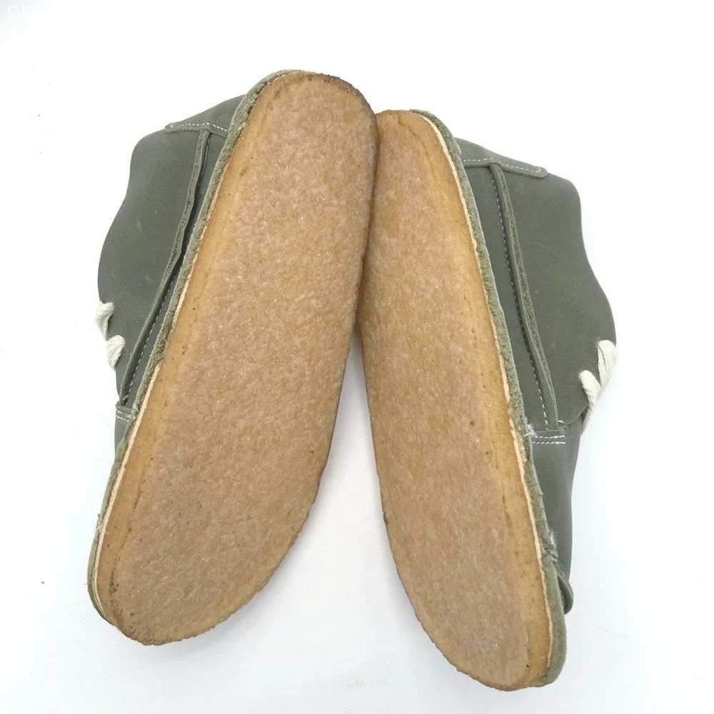 Bear Feet CBT Olive Leather Kid's Chukka Boots Made in USA Size 9 DS