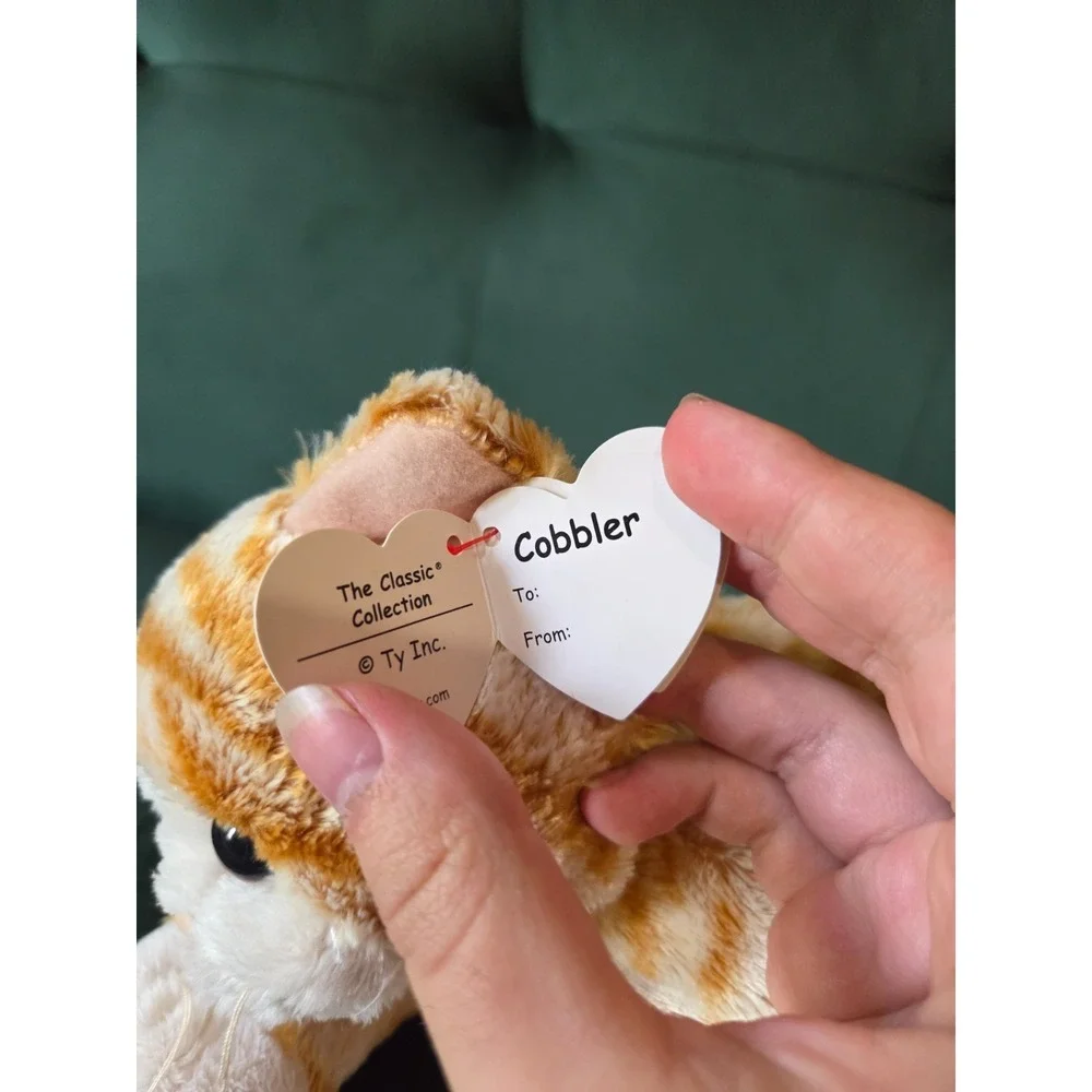 Ty Classic Cobbler Orange Tabby Plush Cat 12'' Laying W/ Tags 2016