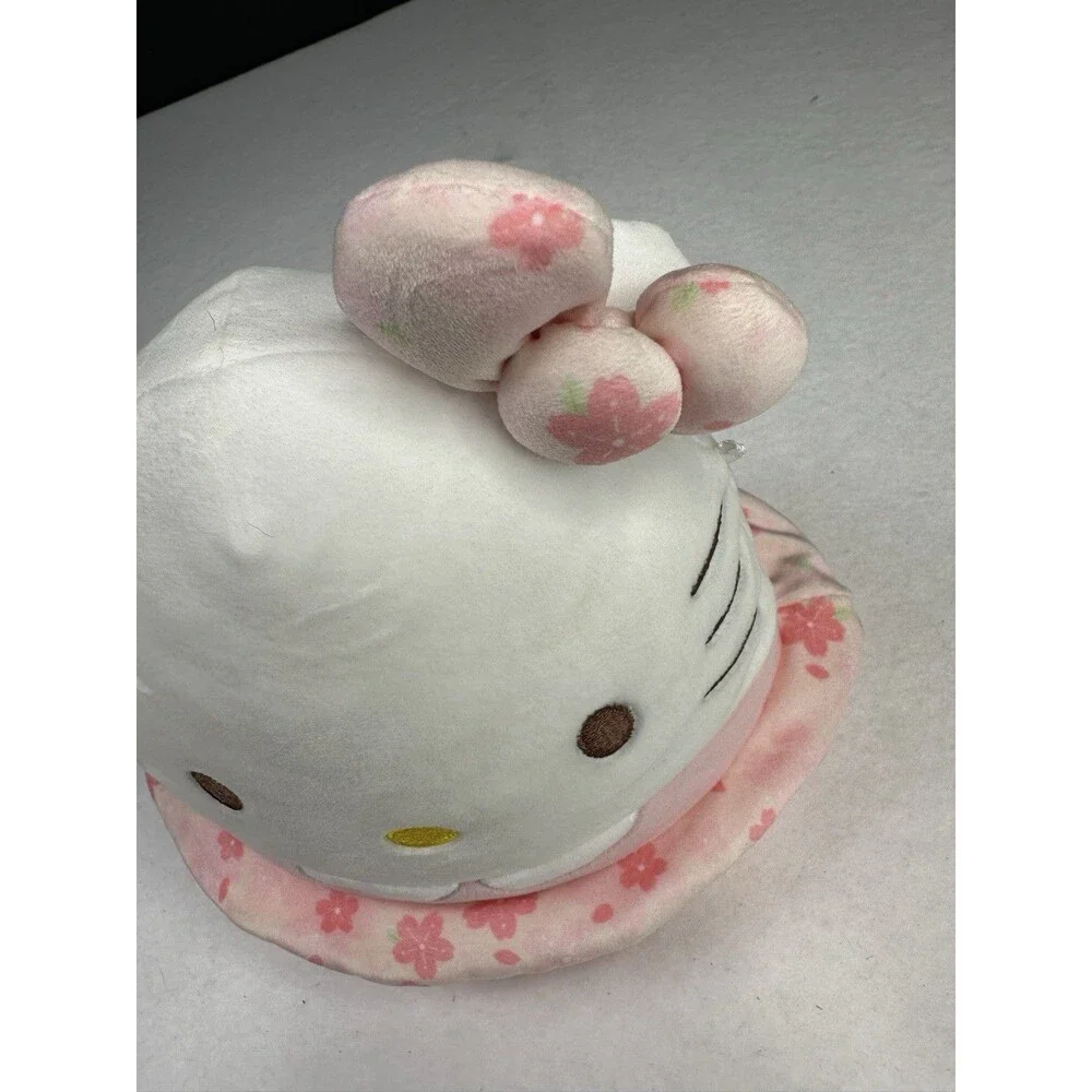 Hello Kitty Squishmallow Plush Pink Floral‎ Hat Sitting Pose Stuffed Toy