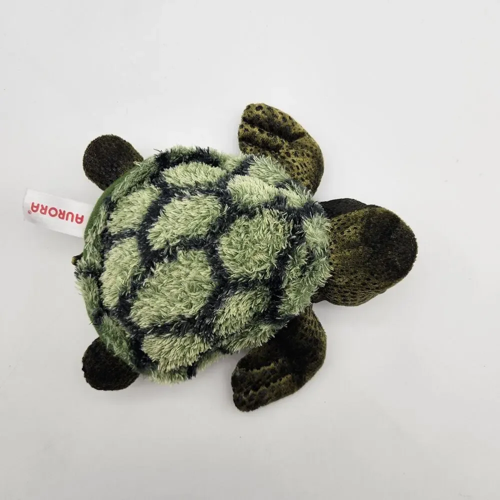 Aurora World Sea Turtle Plush Stuffed‎ Animal Green Beanie Soft Toy Small Kids