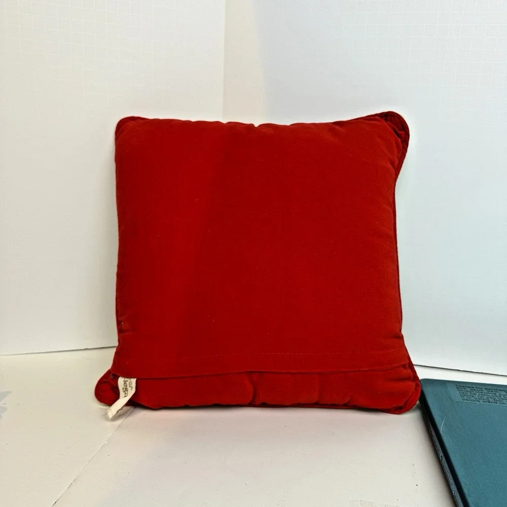 Vintage Imperial Elegance Needlepoint Pillow‎ Christmas Seasons Greetings Wool