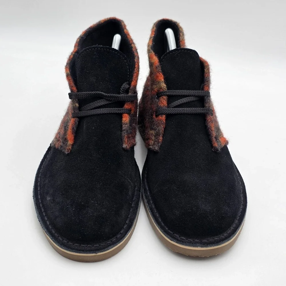 Clarks Bushacre 3 Men's Size 9 Black Suede Chukka Boot Lace-Up Casual Shoes