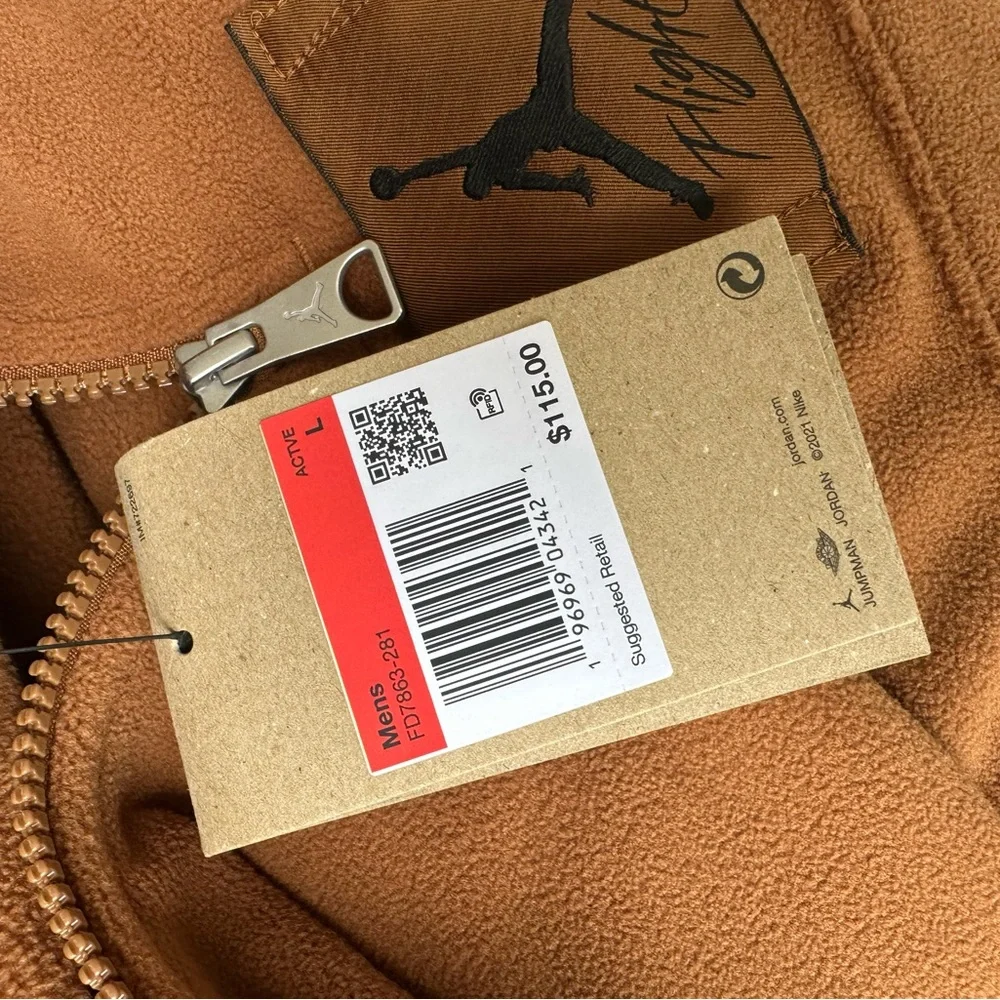 JORDAN MENS ESSENTIALS FLEECE‎ HALF ZIP SWEATSHIRT (L) FD7863-281