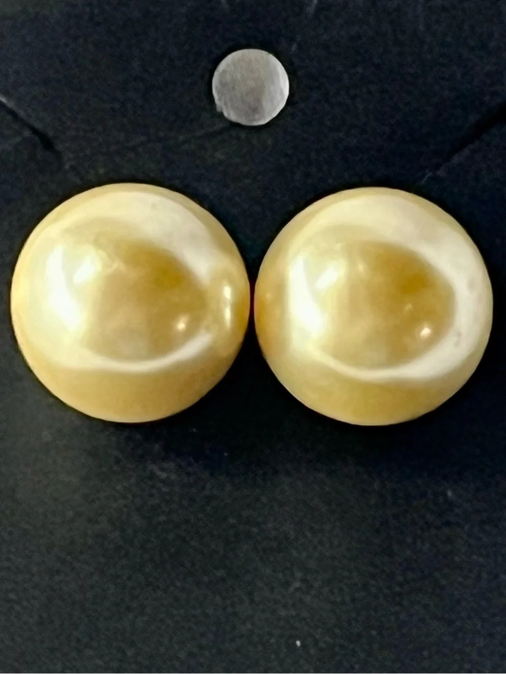 Vintage 80s Chunky Cream Faux Pearl Stud Earrings Big Round Costume Comfort Back