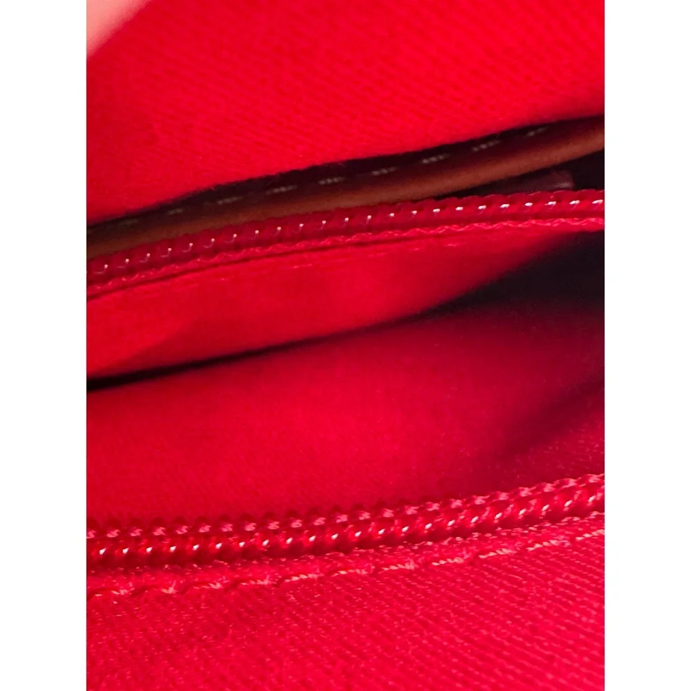 Dooney & Bourke Navy White Striped Coated Cotton Crossbody Bag‎ Leather Trim