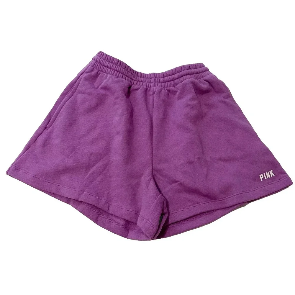 Victoria's Secret PINK Campus Sweat Shorts Women's XS Purple Elastic Waistband