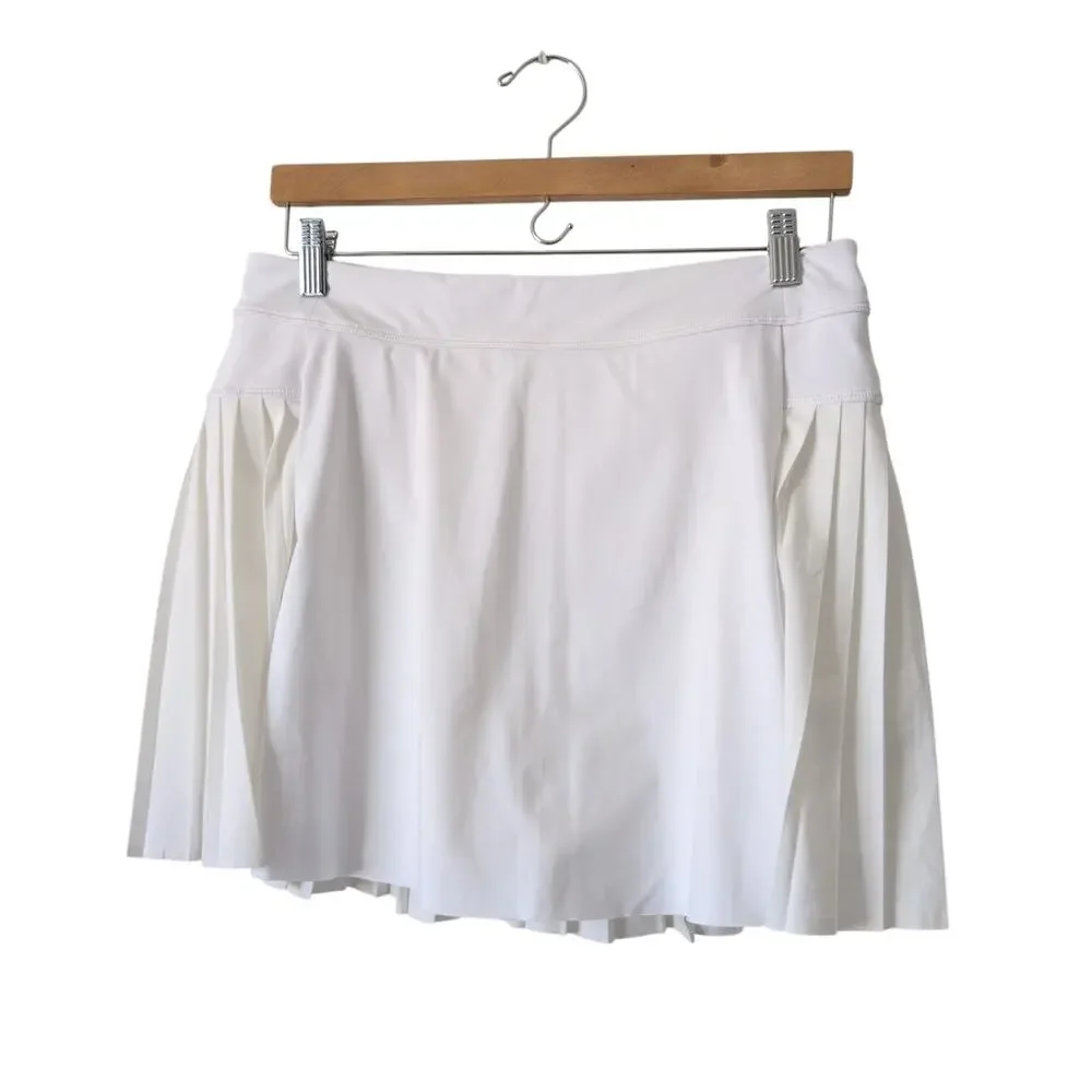 Athleta Jupe Short Advantage Skort White Pleated Medium‎ Golf Tennis Athletic