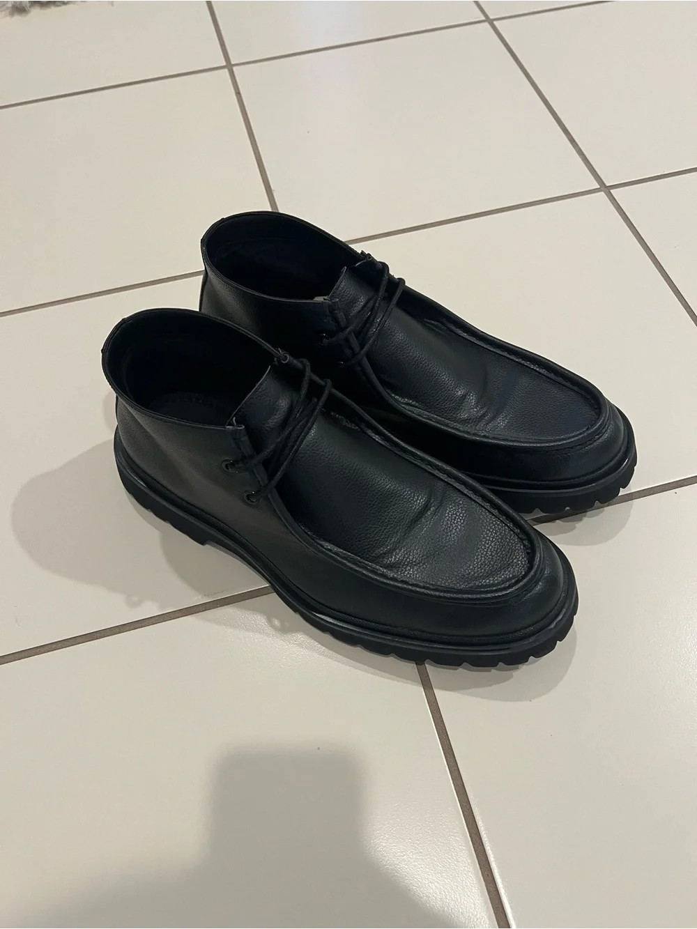 H&M Black Men's Chunky Moc Toe Derby Chukka Boots