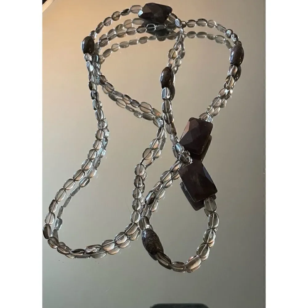 VNT Grounding  Smoky Guartz “ Night” Long Necklace