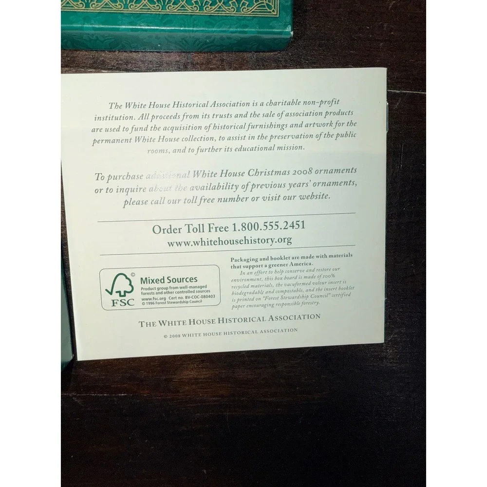 The White House Historical‎ Christmas Ornament 2008 Benjamin Harrison