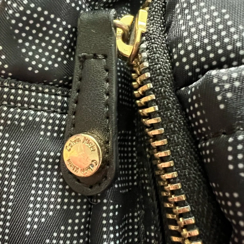 Calvin Klein Zipper CK Logo Black White & Gold‎ Hardware Lightweight Backpack