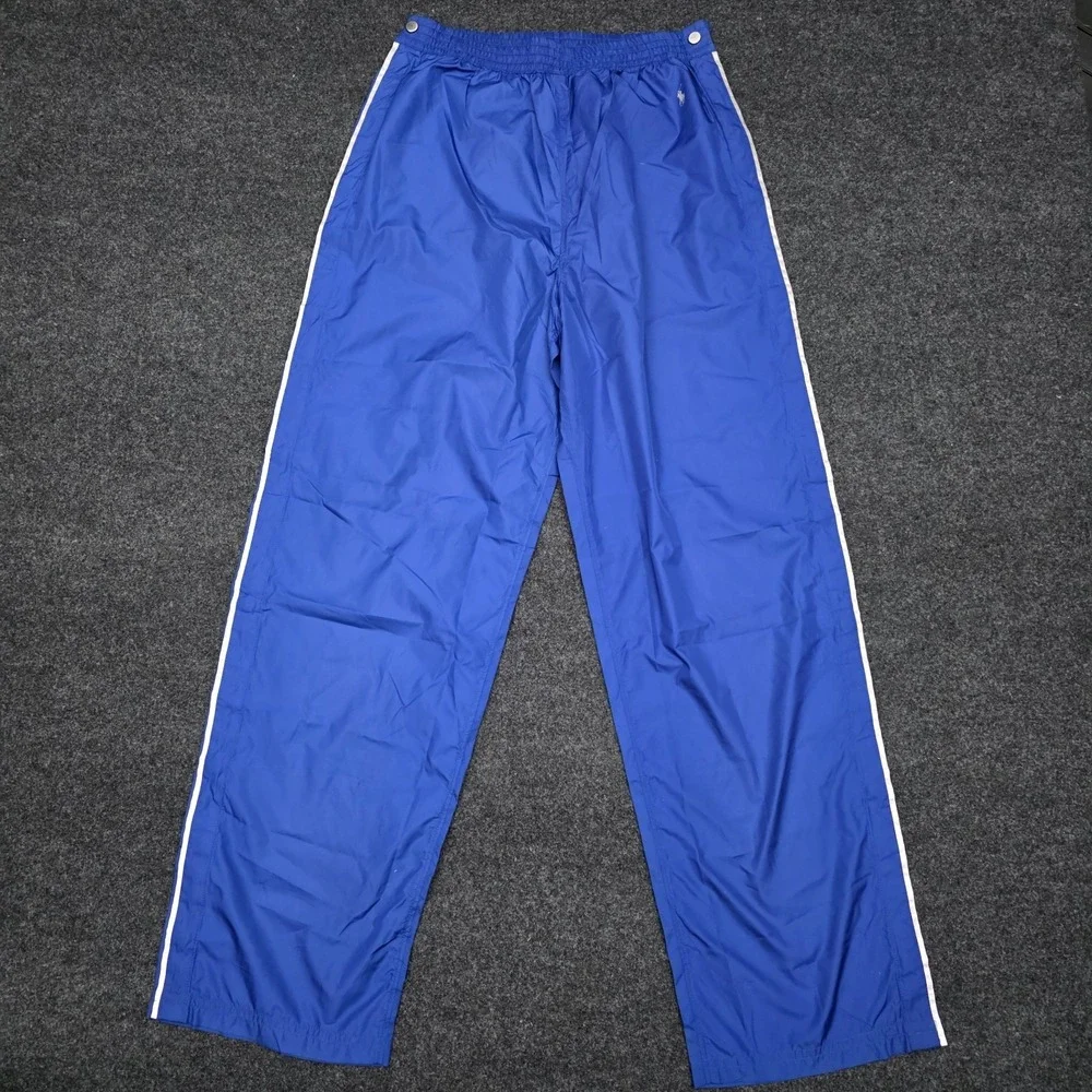 Polo Ralph Lauren Mens XL Blue Tear Away Track Sweat Pants Windbreaker‎ Logo NEW