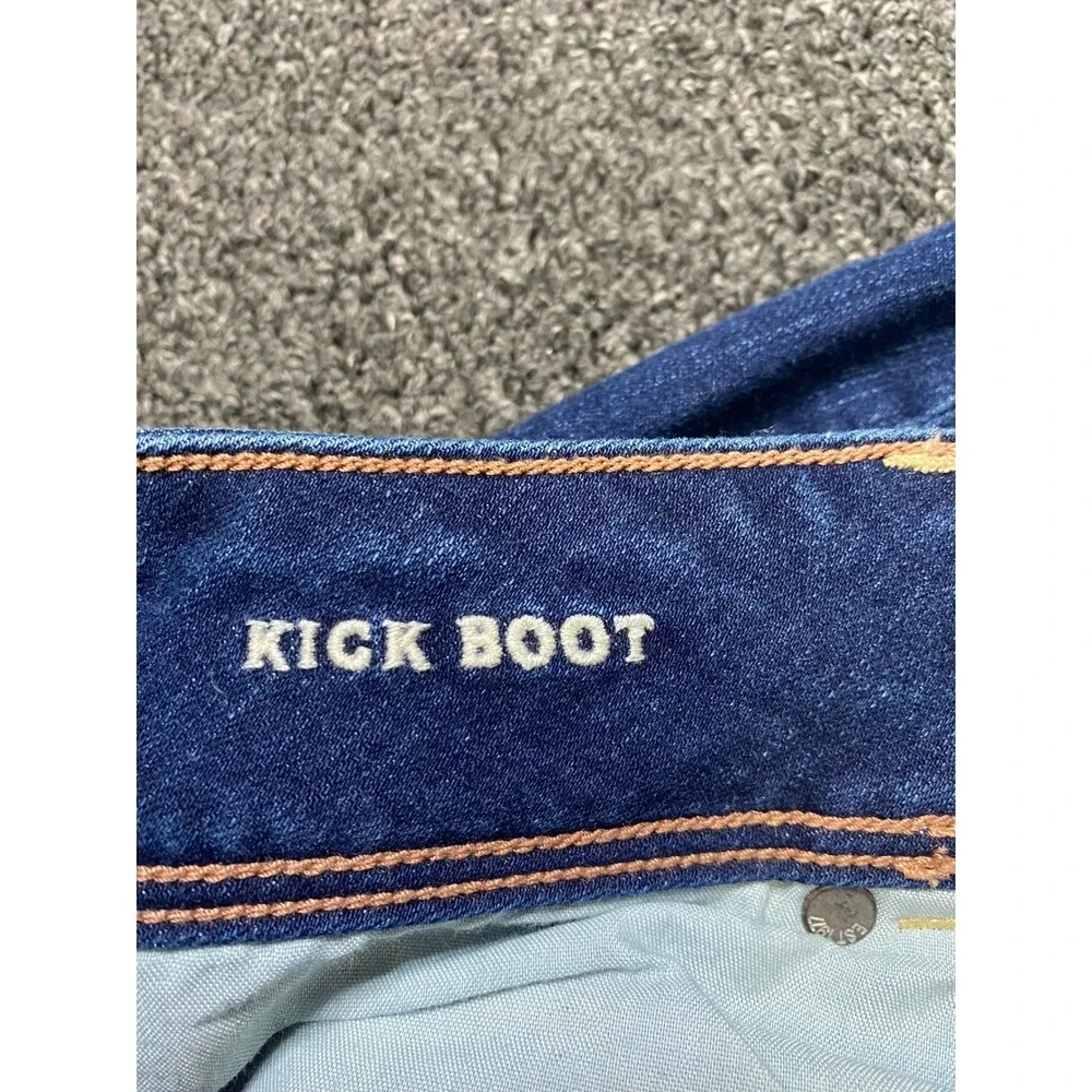 American Eagle Kick Boot‎ Blue Jeans Womens 8 Long Super Stretch Boho Preppy