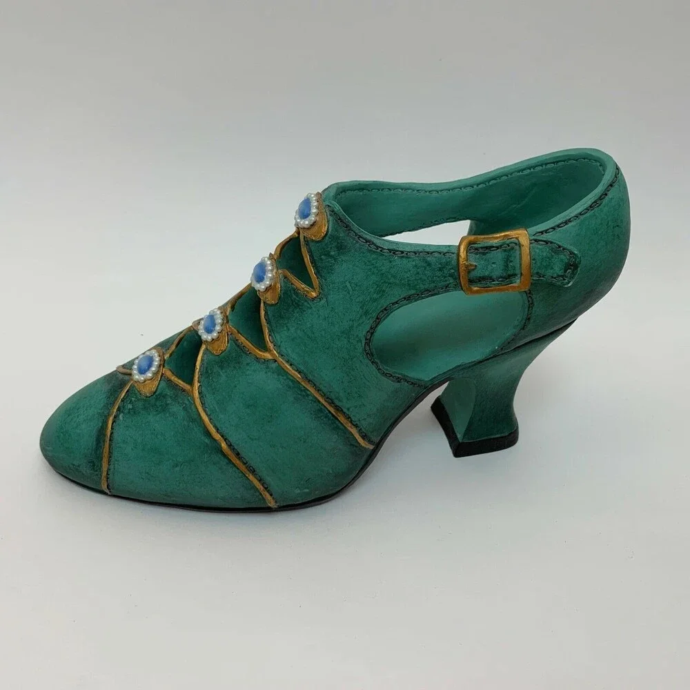 Resin Green High Heel Shoe Art Deco Decoration‎ Boutique Store Home 10 x 5 1/2