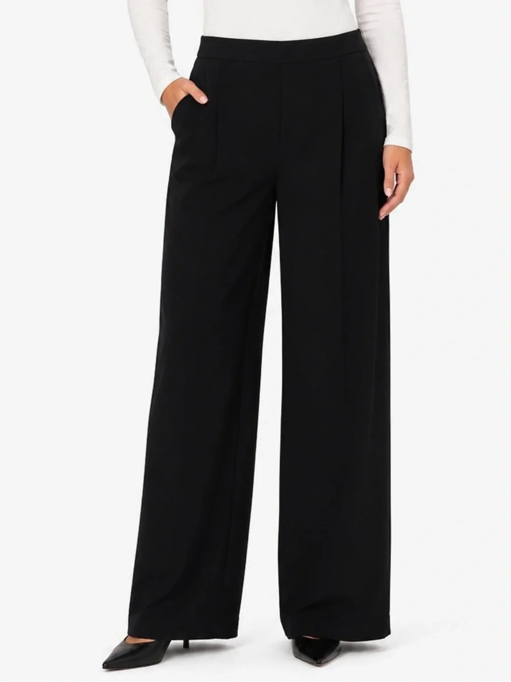 Alex Evenings Black Wide Leg Dress Pants Women’s Size 12 Formal Palazzo