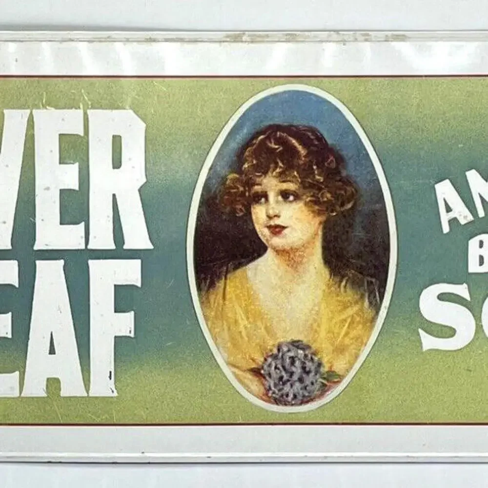 Borax Soap Metal Advertising Sign Embossed Clover Leaf 19 x‎ 7 Vintage 1974