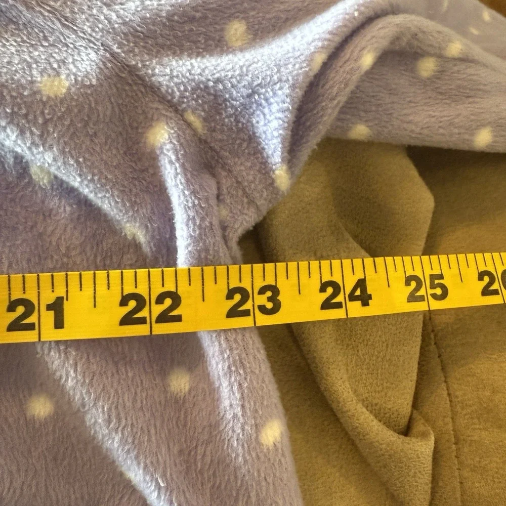 Womens‎ Petite Large Fleece Nightgown Purple White Polka Dots Modest Grandma Pjs