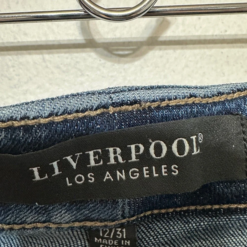 Liverpool Eco Stride High Rise Jeans Womens 12/31 Wide Leg Crop Flare Cut‎ Hem