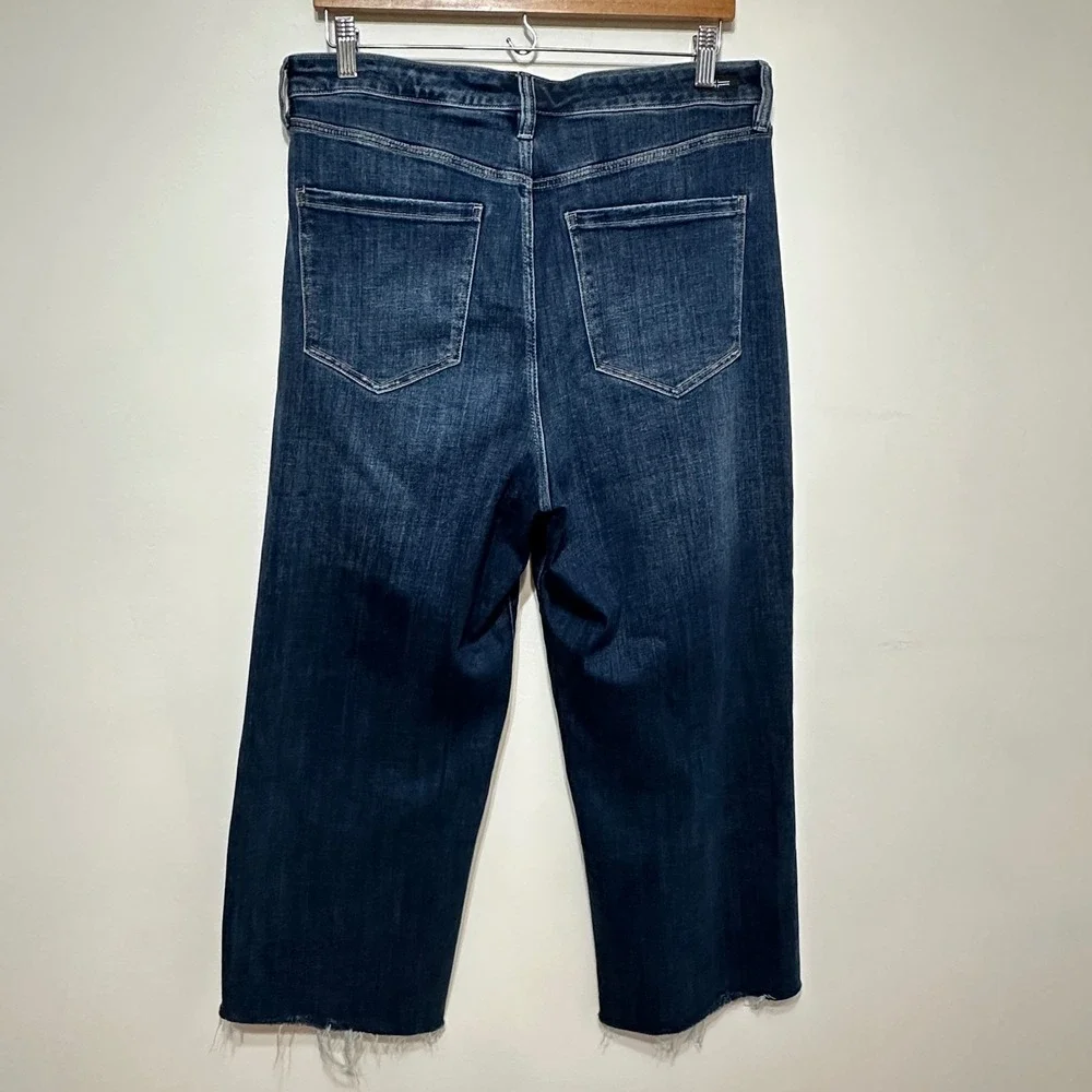 Liverpool Eco Stride High Rise Jeans Womens 12/31 Wide Leg Crop Flare Cut‎ Hem