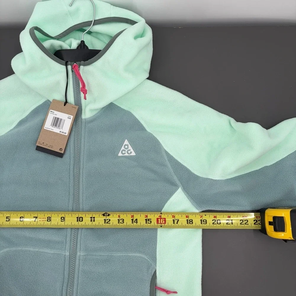Nike ACG Wolf Tree Jacket Mens XXS Mint Hooded Zip Polartec Fleece HJ2460-353‎