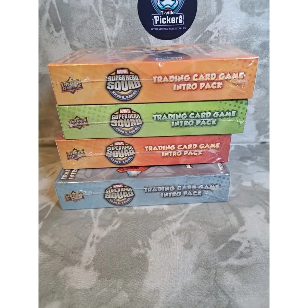 All 4-Marvel Super Hero Squad Cards Hulk, Iron Man, Spiderman, Wolverine‎