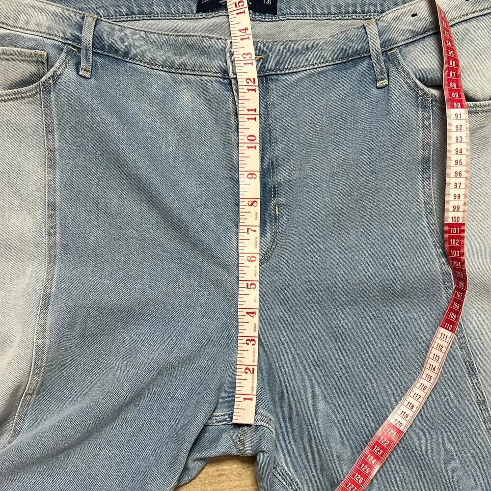 Hollister Baggy Ultra High Rise Dad Jean Two Tone Denim Size 34
