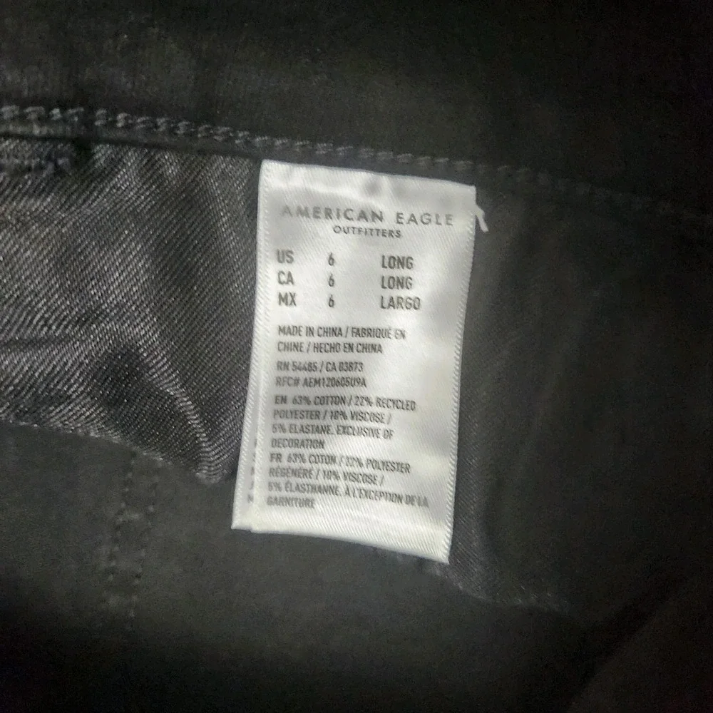 American Eagle Jeans Women 6 Long Hi Rise Jegging Stretch Denim Y2K Black Preppy