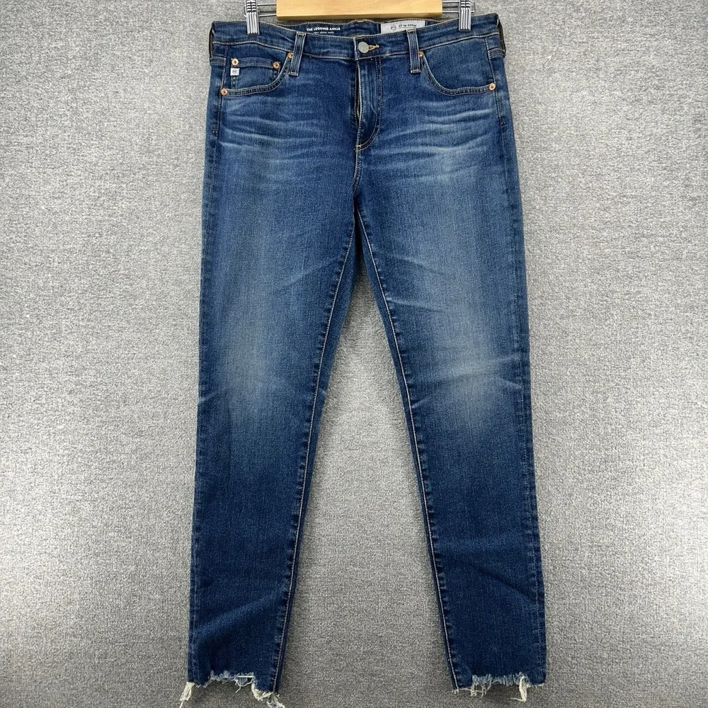 Adriano‎ Goldschmied The Legging Ankle Jeans Women Size 31R Raw Hem Denim Casual