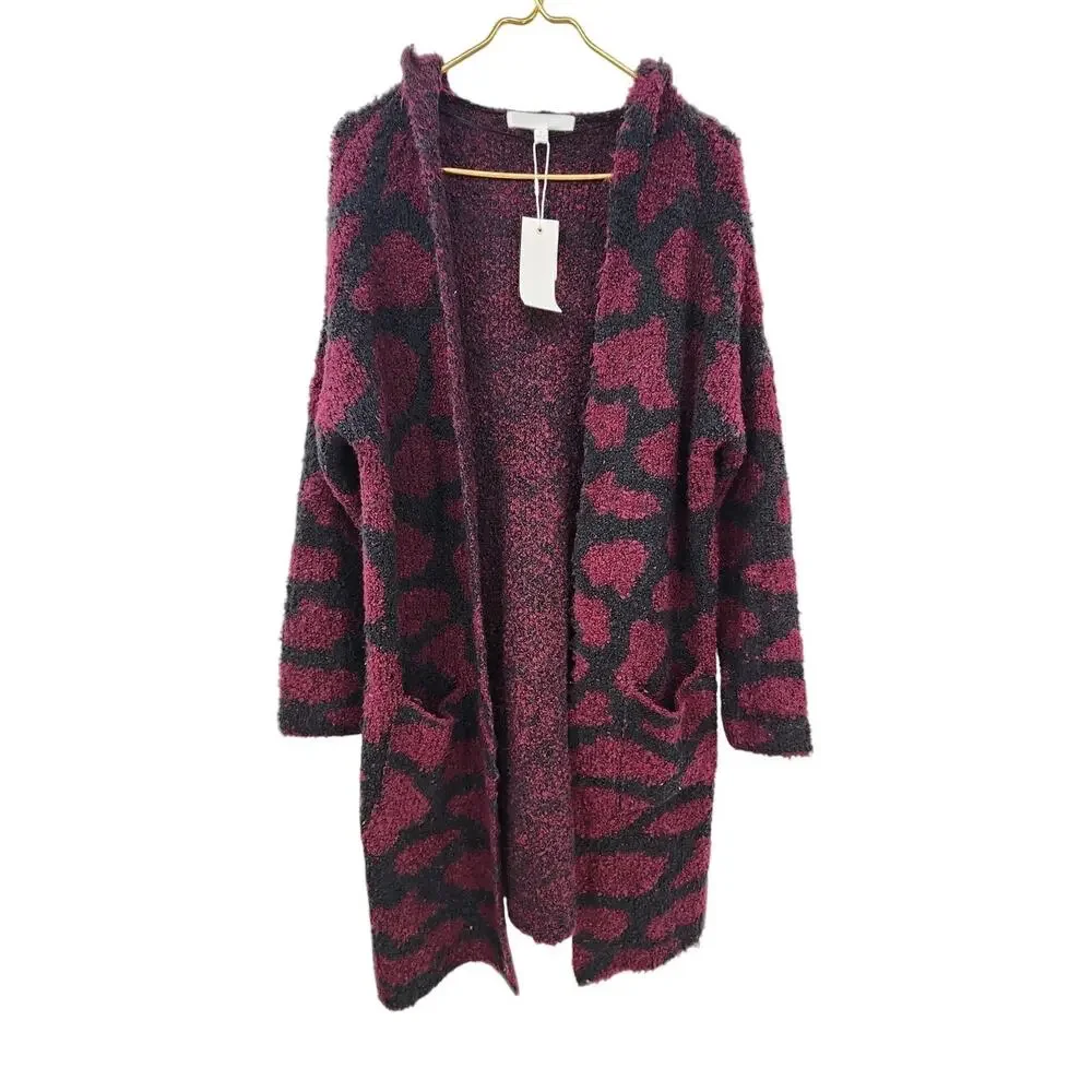 New NWT Adyson Parker‎ Women's Giraffe Print Open Cardigan Size Small