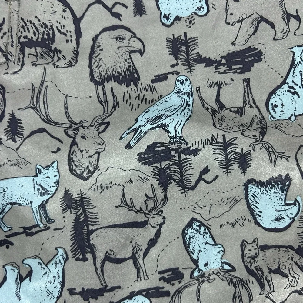 The North Face‎ Gray Blue Bear Animal Theme Board Shorts Swim Trunks Men 32