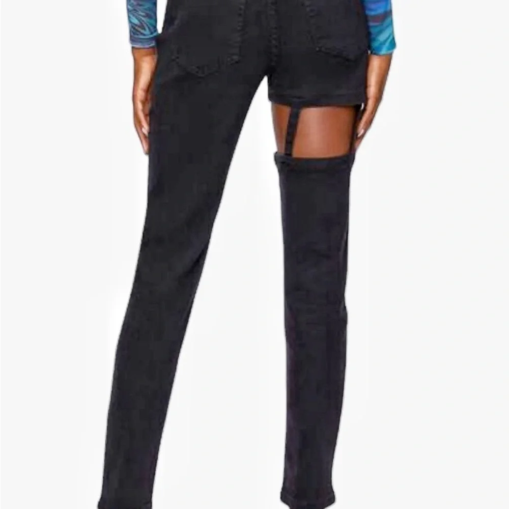 Forever 21 High-Rise leg ladder Cutout Jeans black size M or 26/27 NWT