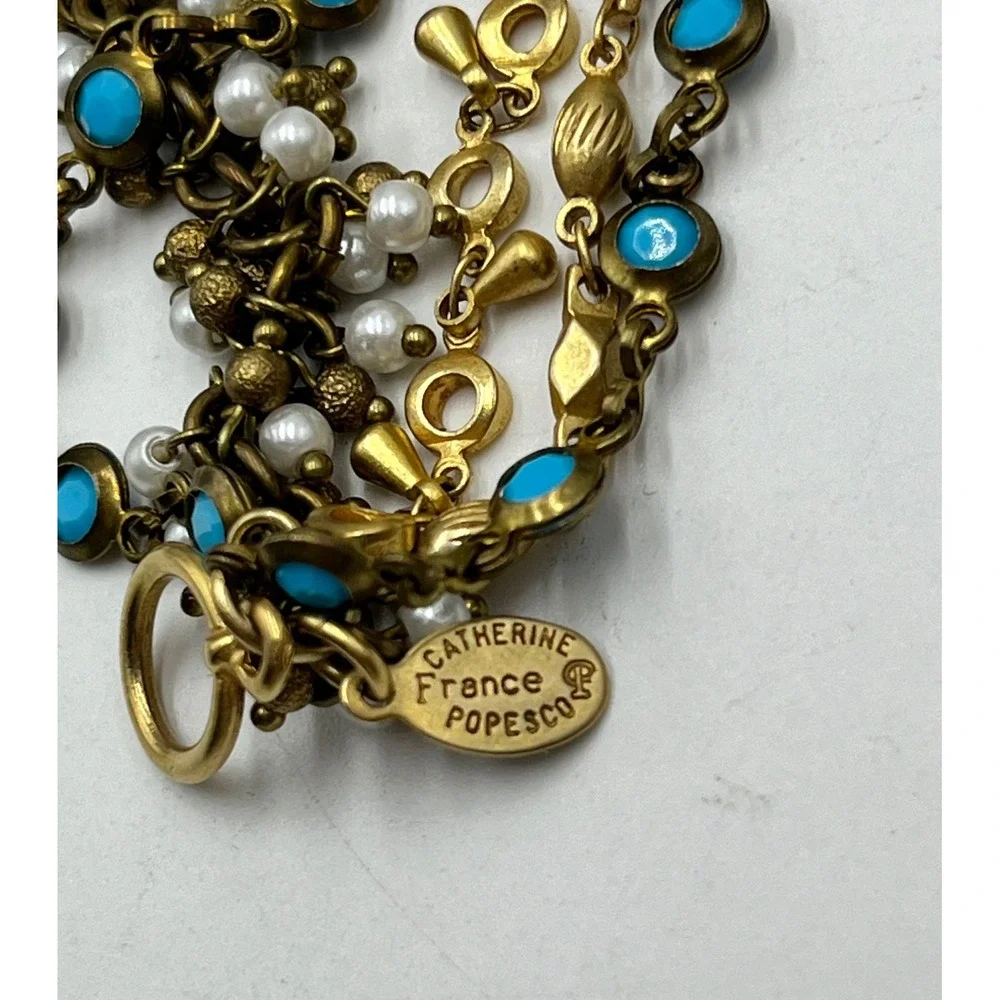 Catherine Popesco La Vie‎ Parisienne Faux Turquoise Pearl  ChaCha Bracelet