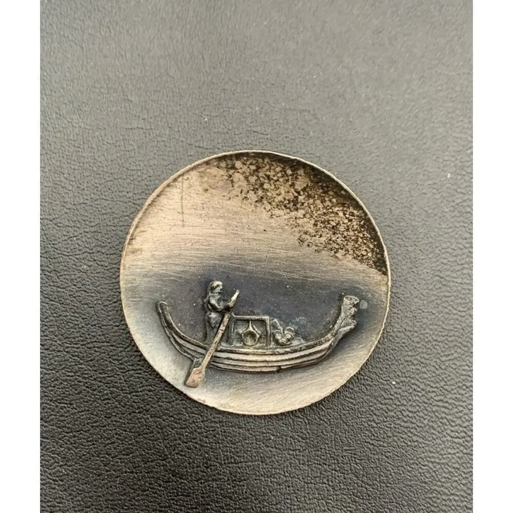 Vintage Gondola Pewter / Silver Tone Brooch‎