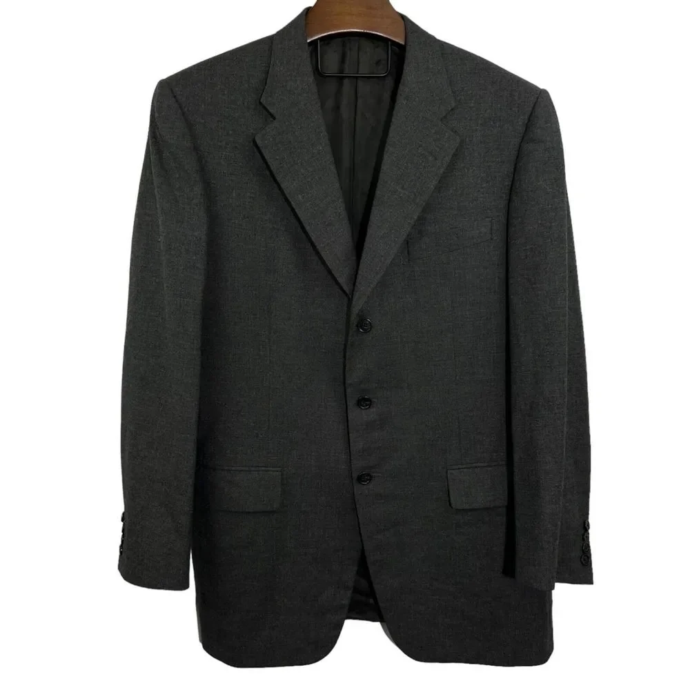 CORNELIANI Dark Grey Sport Coat Wool Cashmere‎ Blazer Jacket Family Britches 52