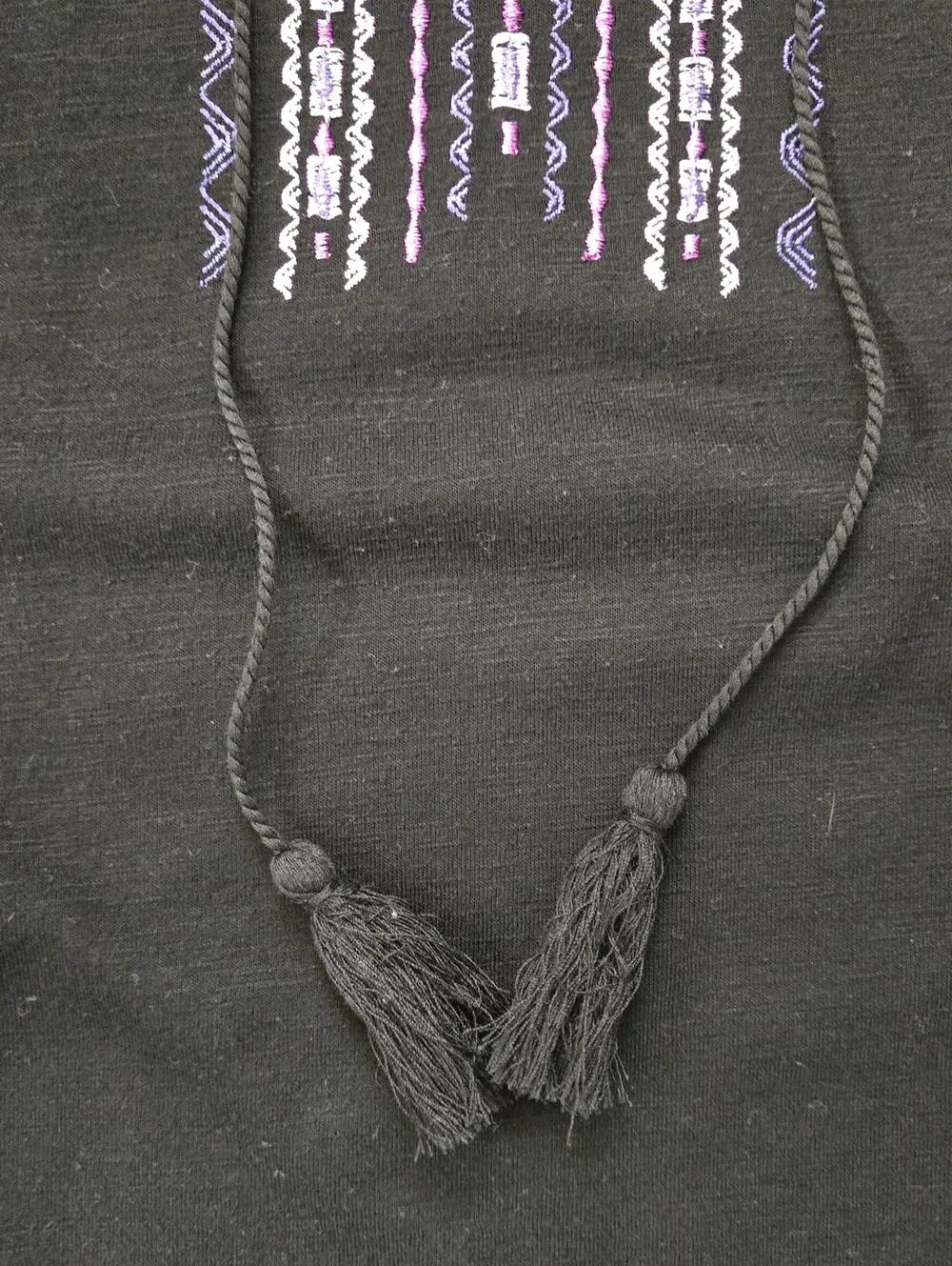 Black With Purple Emnroidery Tunic Women's Medium