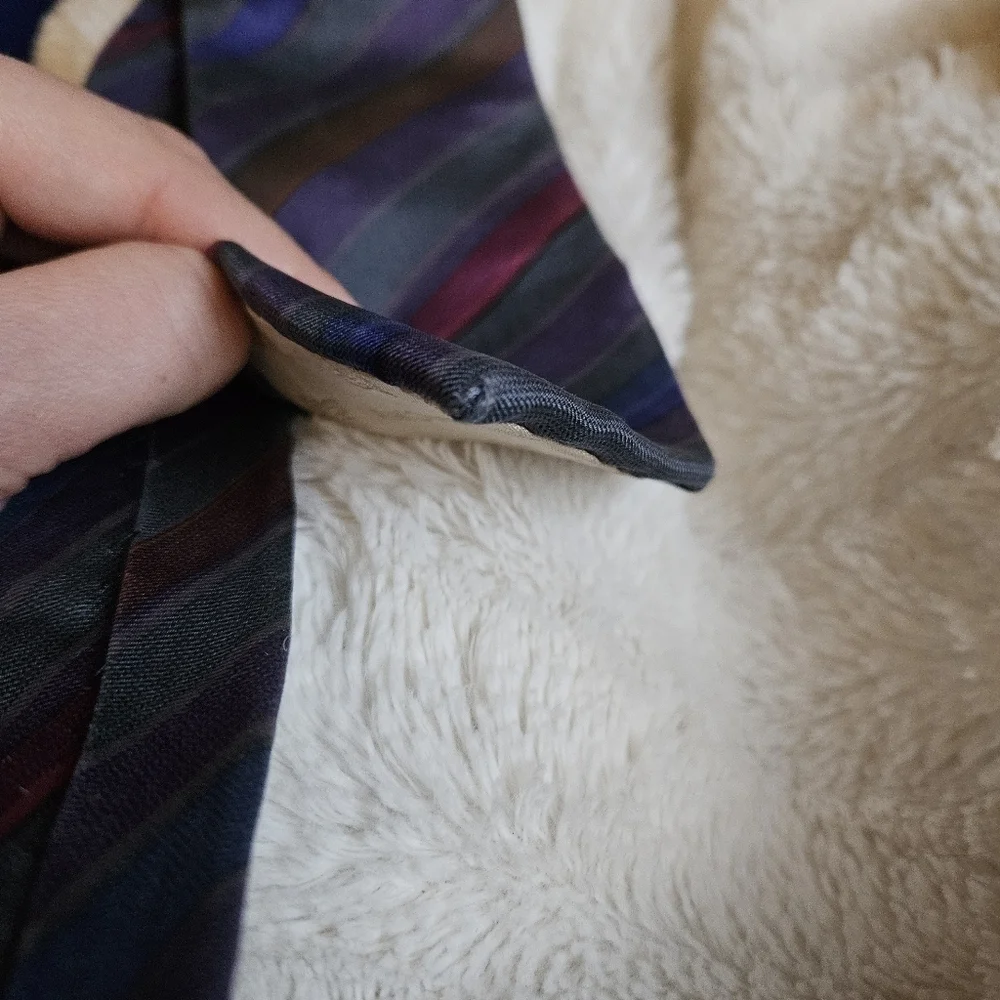 vintage Givenchy Monsieur silk striped tie dark jewel tones