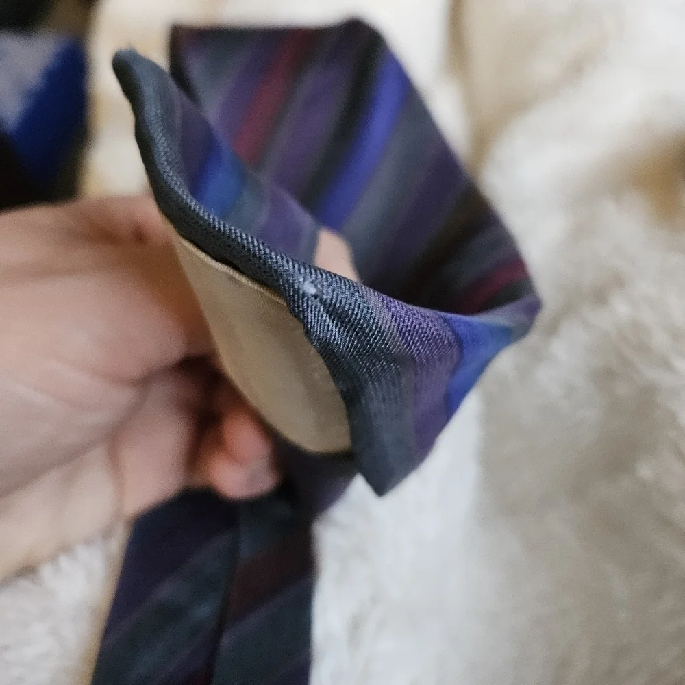 vintage Givenchy Monsieur silk striped tie dark jewel tones