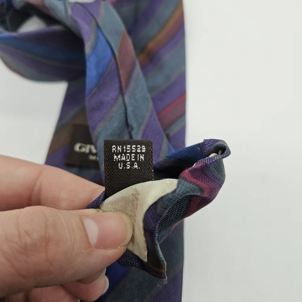vintage Givenchy Monsieur silk striped tie dark jewel tones