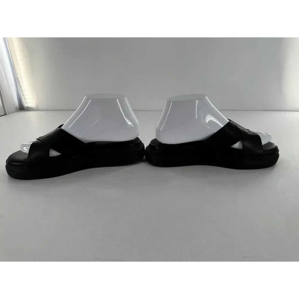 Cole Haan Shoes 7.5 Grandpro Rally Slide Sandals Black Leather Platform