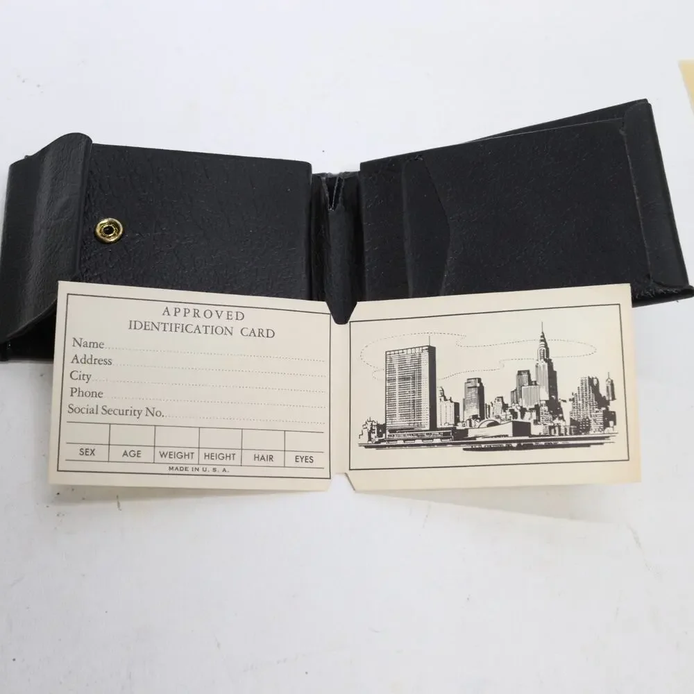 Vintage Genuine Leather Wallet Men S Bifold Bi-fold Black Pebbled ID Cards Cash