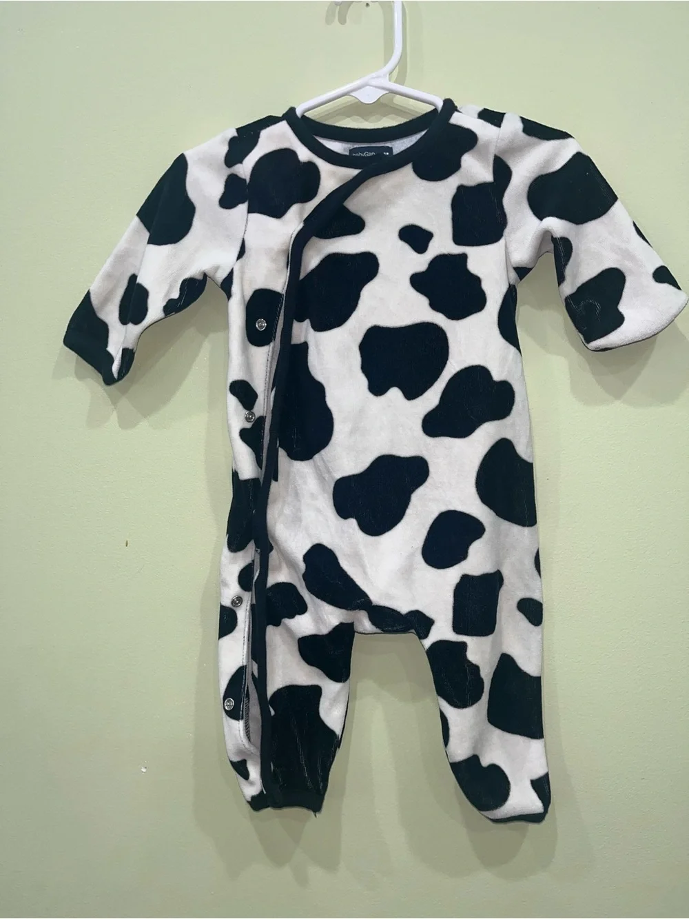 Vintage Baby Gap Cow Print Velour Footless Sleeper Costume Size 3-6 Months
