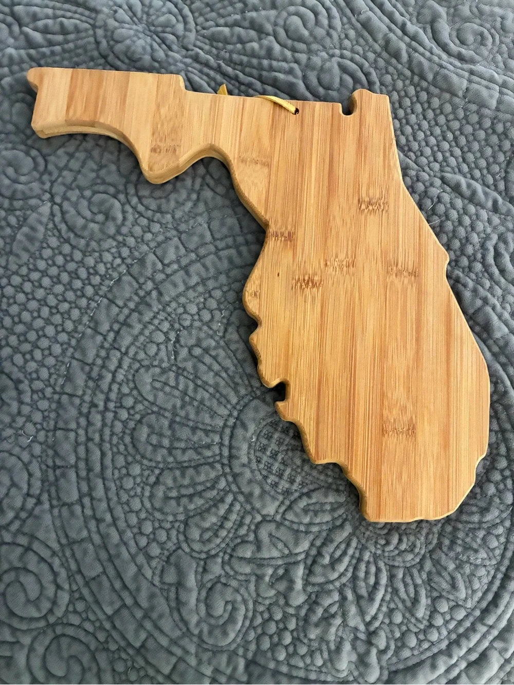 Florida-Shaped Bamboo Serving Board - Natural Wood