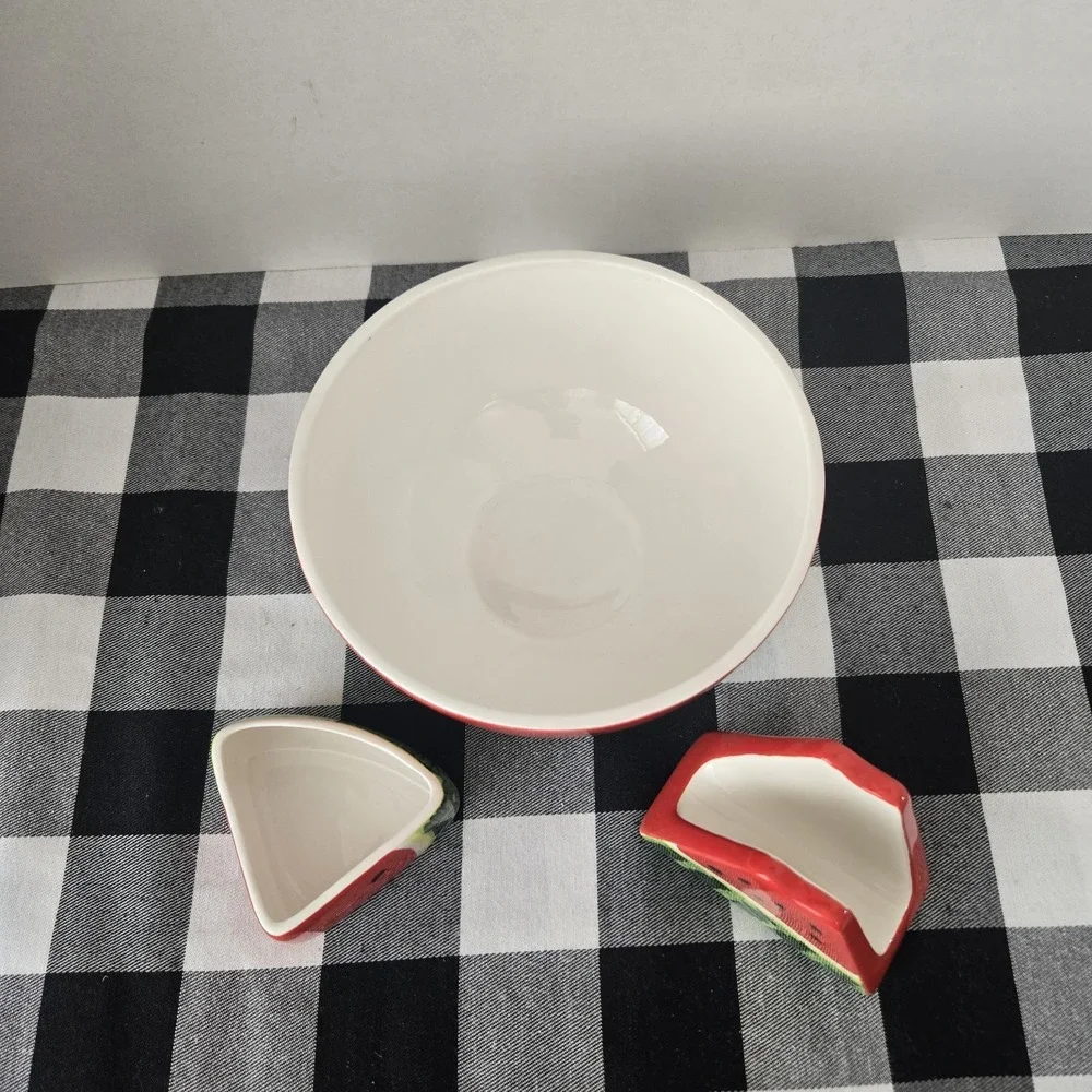 Darmaw Watermelon Themed lot 1 Bowl, 1 Napkin Holder, 1 Trinket Holder