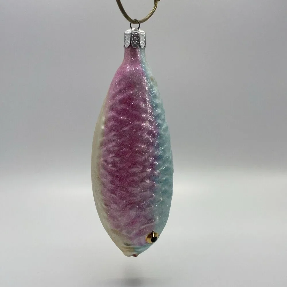 Vintage Christopher Radko Rainbow Trout Hand Blown Glass Christmas Ornament Rare