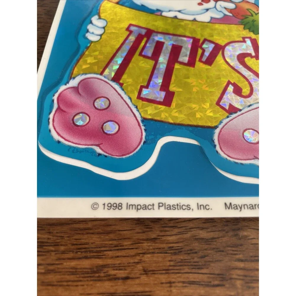 3 Vintage Easter Vinyl Window Clings Holographic Stained Glass Bunny Holiday