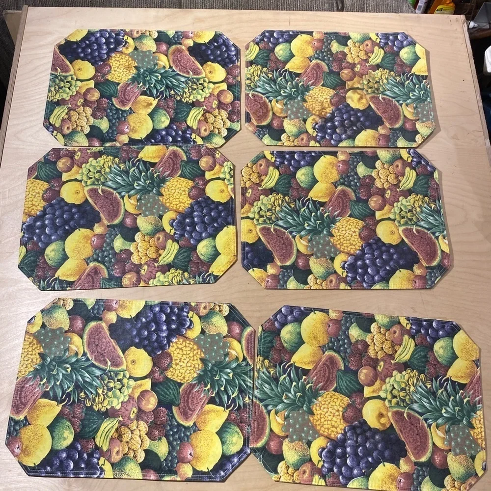 Bundle of 6 Fruit Pattern Placemats Set (NE)