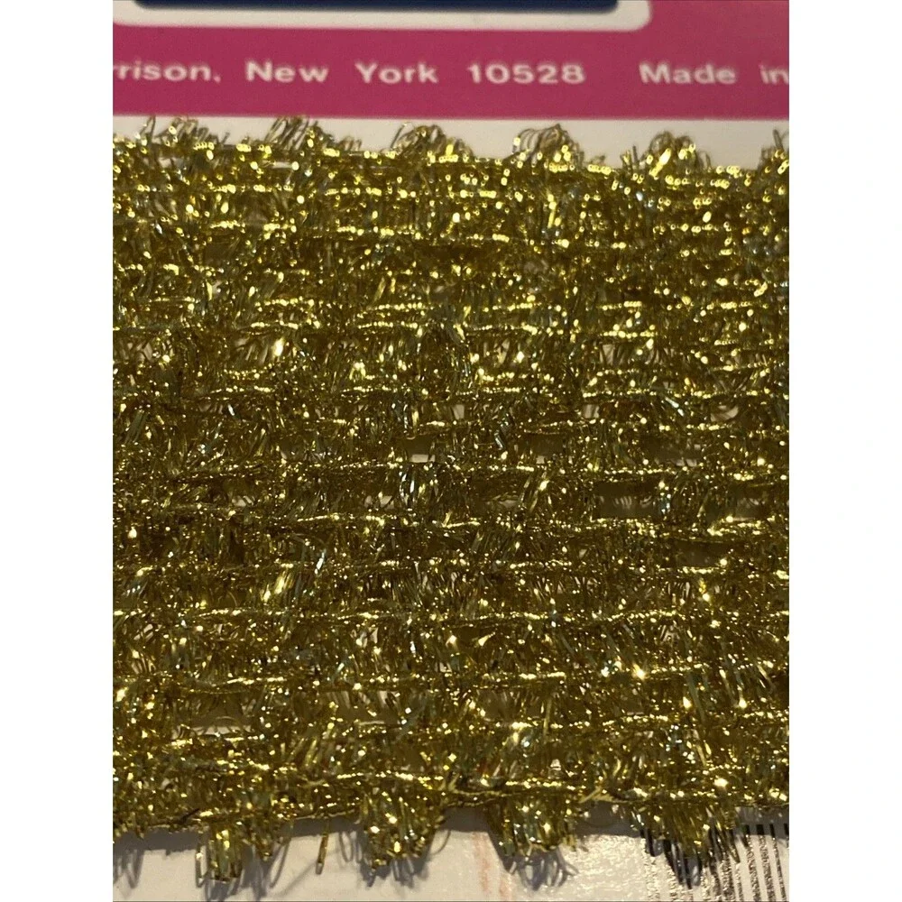 Vintage GOLD Feather Tree Tinsel Garland 15 Feet Amscan Made Japan Holiday Tree