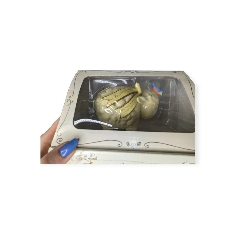 DaySpring Really Wooly Ceramic Coin Bank NWT
