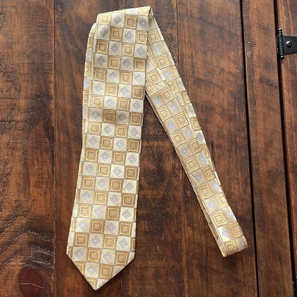 Men’s Gold and Silver Nordstrom Silk Necktie