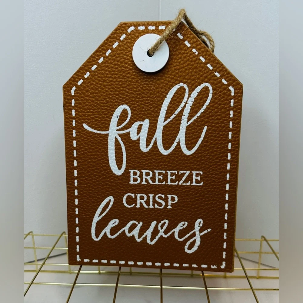 Fall Breeze Crisp Leaves Decorative Sign Or Wall Art Fall Football Themed Decor